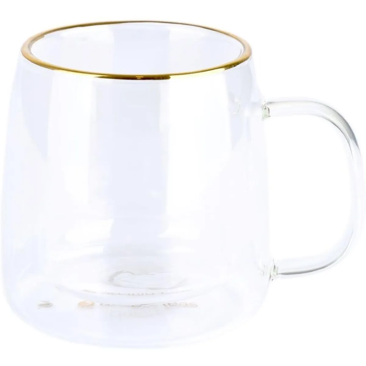 ADAGIO TEAS - Taza Doble Vidrio Borde Dorado 250 ml