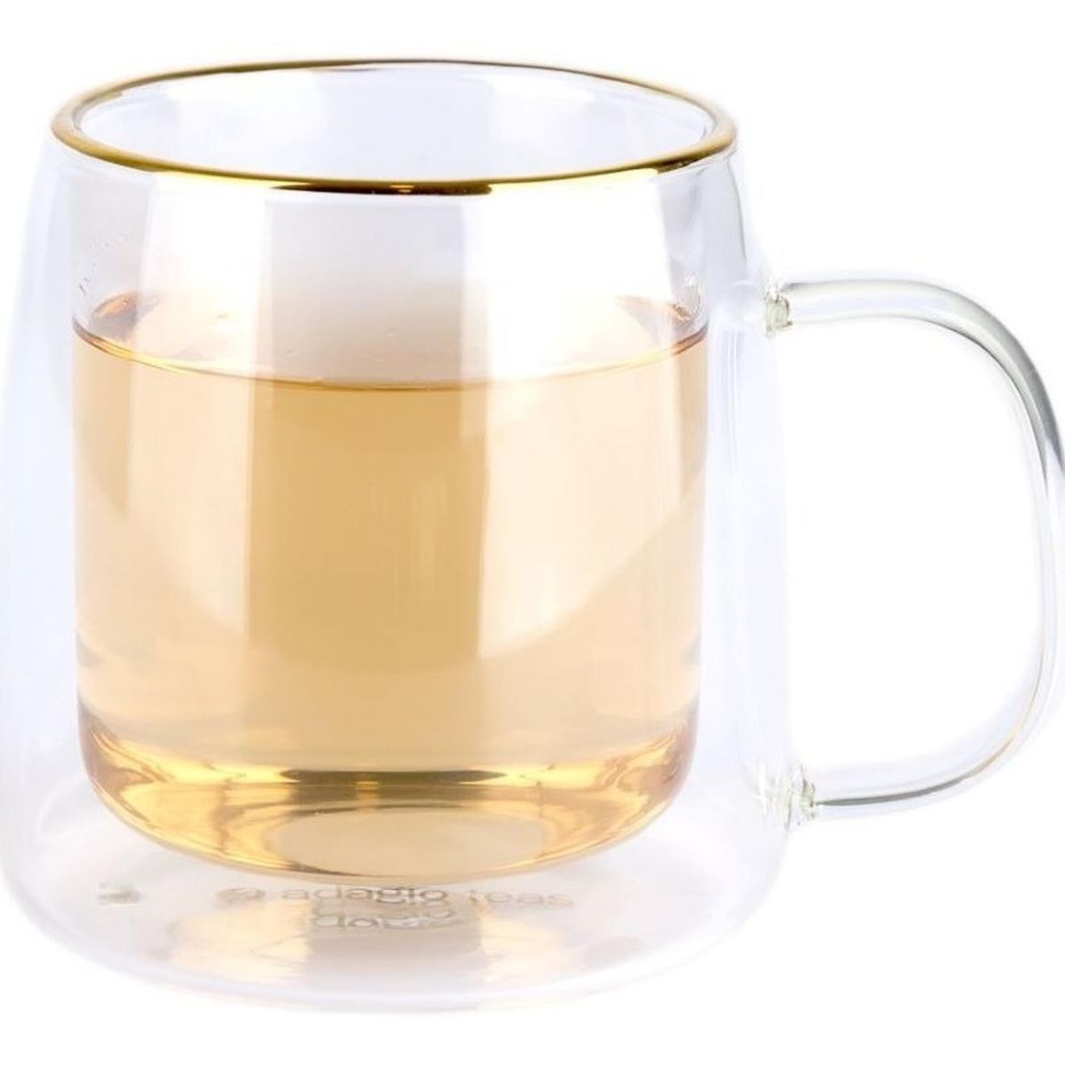 ADAGIO TEAS - Taza Doble Vidrio Borde Dorado 250 ml
