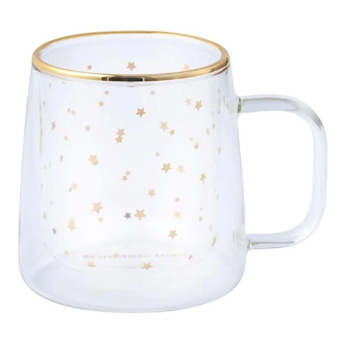 ADAGIO TEAS - Adagio Teas Taza Doble Vidrio Estrellas Doradas