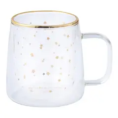 ADAGIO TEAS - Taza Doble Vidrio Estrellas Doradas