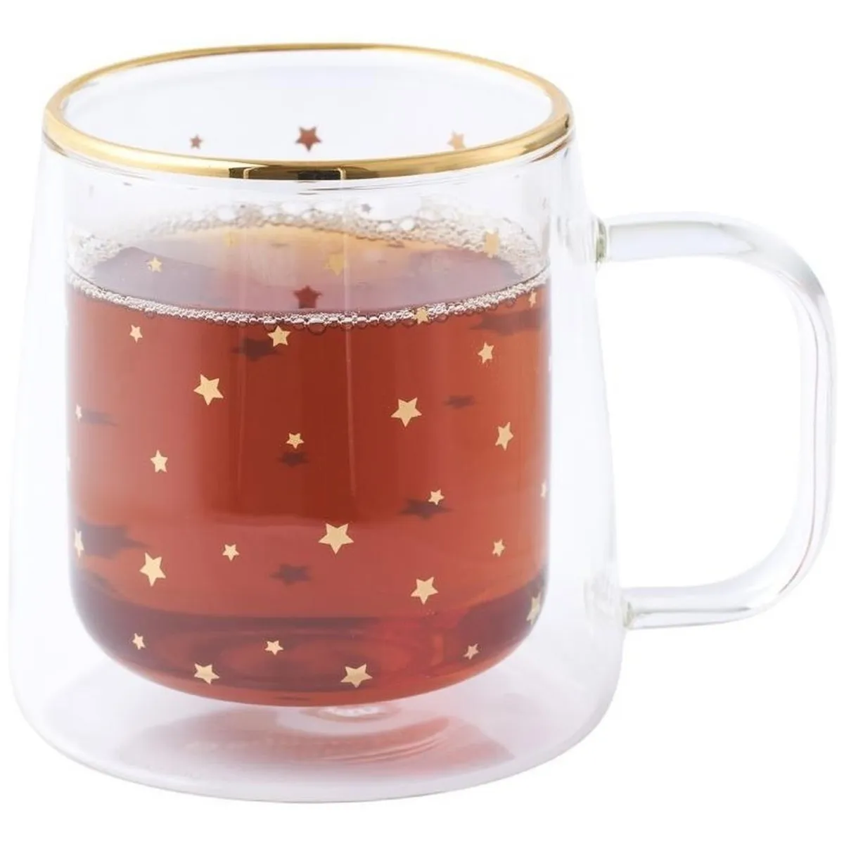 ADAGIO TEAS - Adagio Teas Taza Doble Vidrio Estrellas Doradas