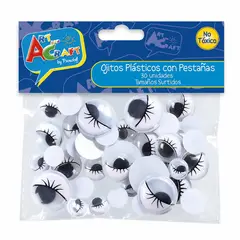 PRONOBEL - Ojitos Plasticos Con Pesta? Surtidos 30 Piezas Art & Craft