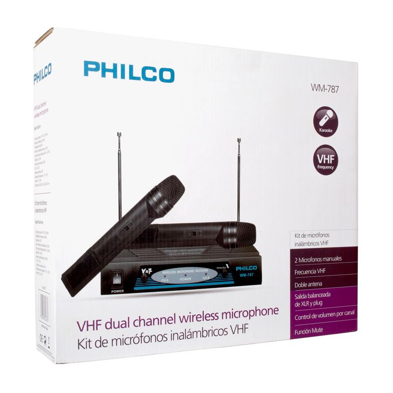 PHILCO - KIT MICROFONOS INALAMBRICOS VHF PRO PHILCO
