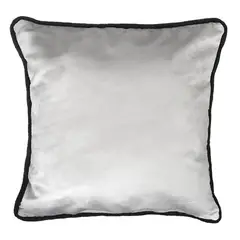 ELIZABETH PEPER - FUNDA COJIN DECORATIVO DISEÑO GRIS BORDE NEGRO 50x50.