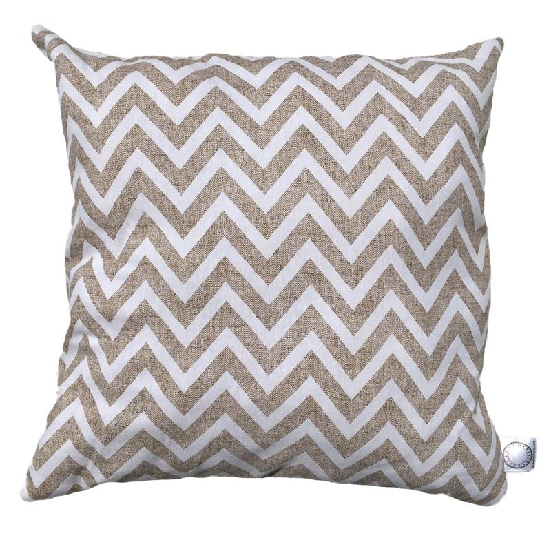 ELIZABETH PEPER - FUNDA COJIN DECORATIVO DISEÑO ZIGZAG CREMA Y BLANCO 50x50.