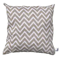 ELIZABETH PEPER - FUNDA COJIN DECORATIVO DISEÑO ZIGZAG CREMA Y BLANCO 50x50.