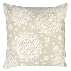 ELIZABETH PEPER - FUNDA COJIN DECORATIVO DISEÑO MANDALAS CREMA 50x50