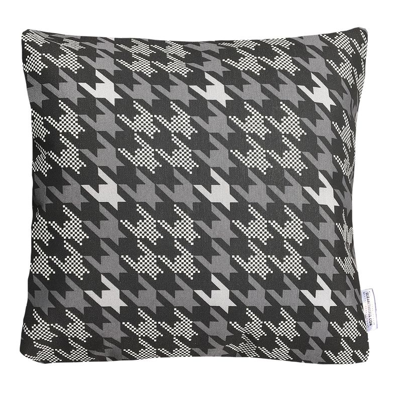 ELIZABETH PEPER - FUNDA COJIN DECORATIVO DISEÑO PRINT GRIS Y NEGRO 50x50.