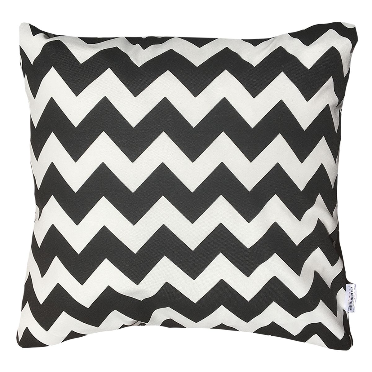 ELIZABETH PEPER - COJIN DECORATIVO DISEÑO ZIGZAG BLANCO Y NEGRO 50x50 RELLENO.