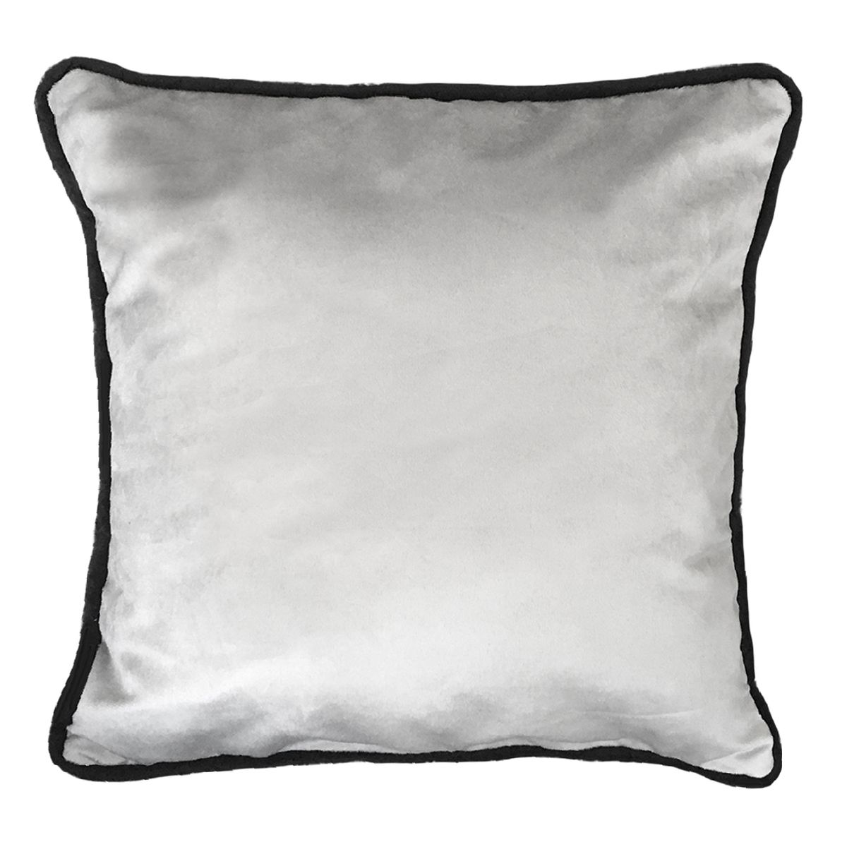 ELIZABETH PEPER - FUNDA COJIN DECORATIVO DISEÑO GRIS BORDE NEGRO 60x60.