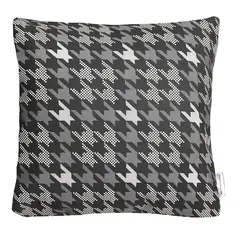 ELIZABETH PEPER - FUNDA COJIN DECORATIVO DISEÑO PRINT GRIS Y NEGRO 60x60.