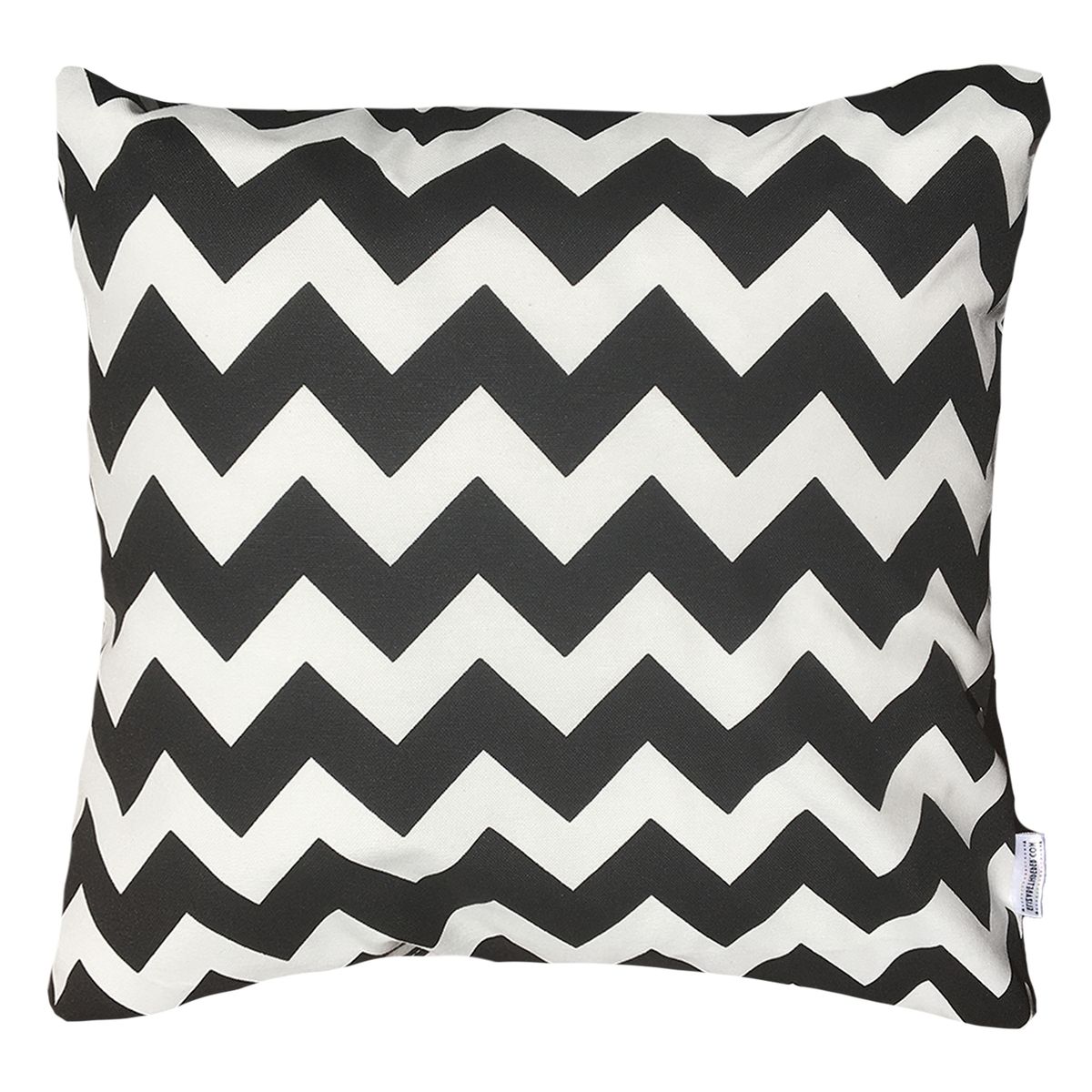 ELIZABETH PEPER - COJIN DECORATIVO DISEÑO ZIGZAG BLANCO Y NEGRO 60X60 RELLENO.