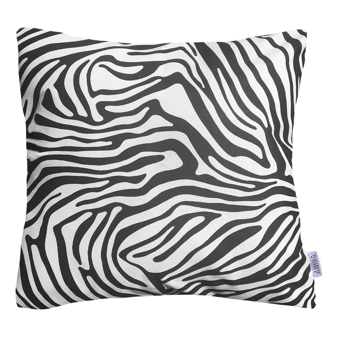 ELIZABETH PEPER - COJIN DECORATIVO DISEÑO CEBRA BLANCO Y NEGRO 60X60 RELLENO.