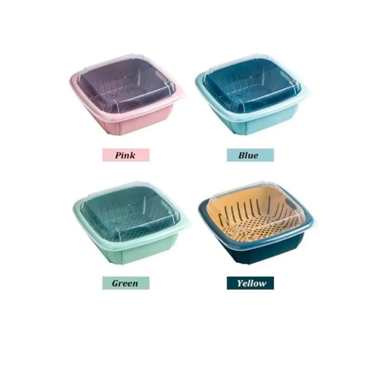 GENERICO - Pote Colador Contenedor Con Tapa 2 En 1 Escurridor