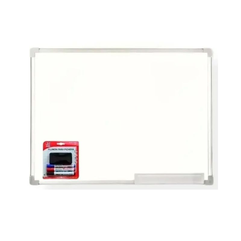GENERICO - Pizarra Acrílica Blanca 90x120 + 3 Plumones Y Borrador
