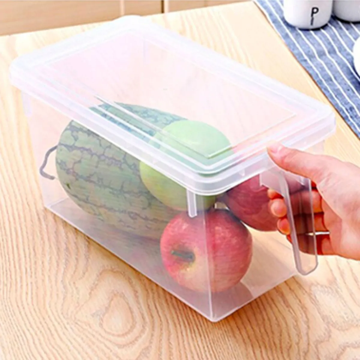 GENERICO - Caja Organizadora Para Refrigerador Con Tapa Y Mango Colores