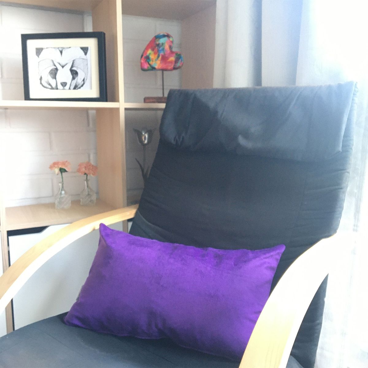 ELIZABETH PEPER - FUNDA COJIN DECORATIVO DISEÑO SUAVE MORADO 50X30.