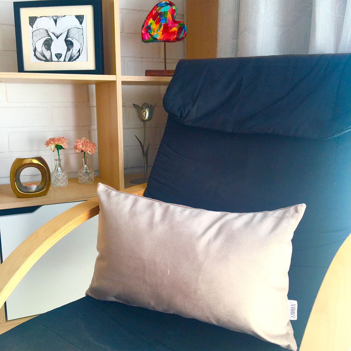 ELIZABETH PEPER - FUNDA COJIN DECORATIVO DISEÑO SUAVE BEIGE 50X30.