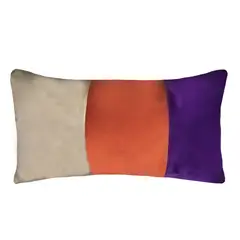 ELIZABETH PEPER - COJIN DECORATIVO DISEÑO MORADO NARANJO Y MORADO 50X30 RELLENO