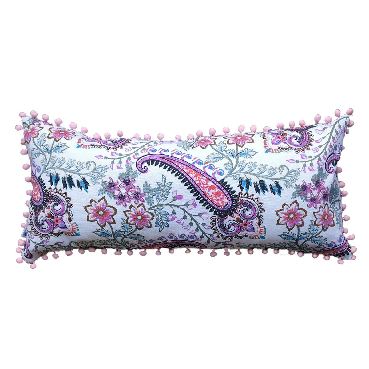 ELIZABETH PEPER - COJIN DECORATIVO DISEÑO PON PON ROSA 62X28 RELLENO.