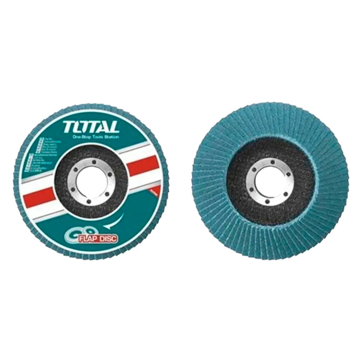 TOTAL TOOLS - Pack 5 Disco Flap Lija Pulir Traslapado Laminado Metal 60