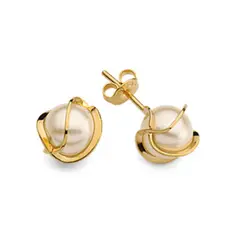 VANITE - Aros Mujer Bañado en Oro Pearl