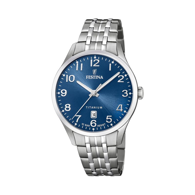 FESTINA - Reloj F20466/2 Festina Azul Acero Hombre Calendario Titanium