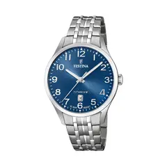 FESTINA - Reloj F20466/2 Azul Acero Hombre Calendario Titanium