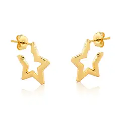 VANITE - Aros Mujer Bañado en Oro Estrellas