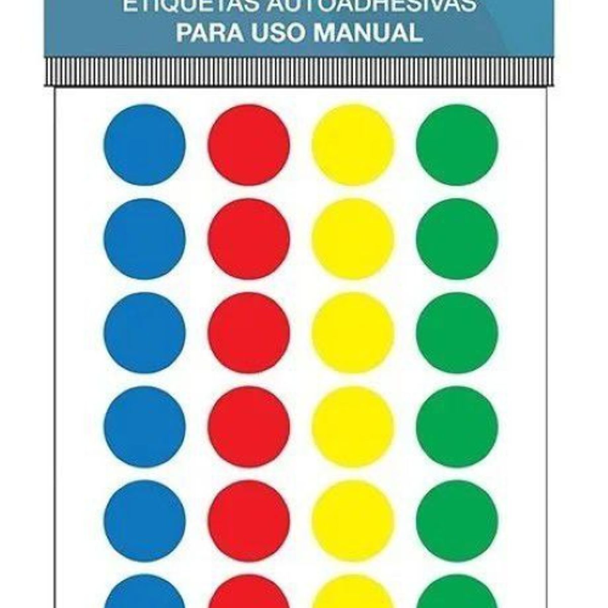 ADETEC - 224 Etiquetas Manual Circular 4 Colores 15 mm Diametro