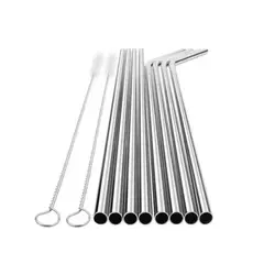 GENERICO - 6 Bombillas Metálicas + Cepillo Reutilizable Ecológico