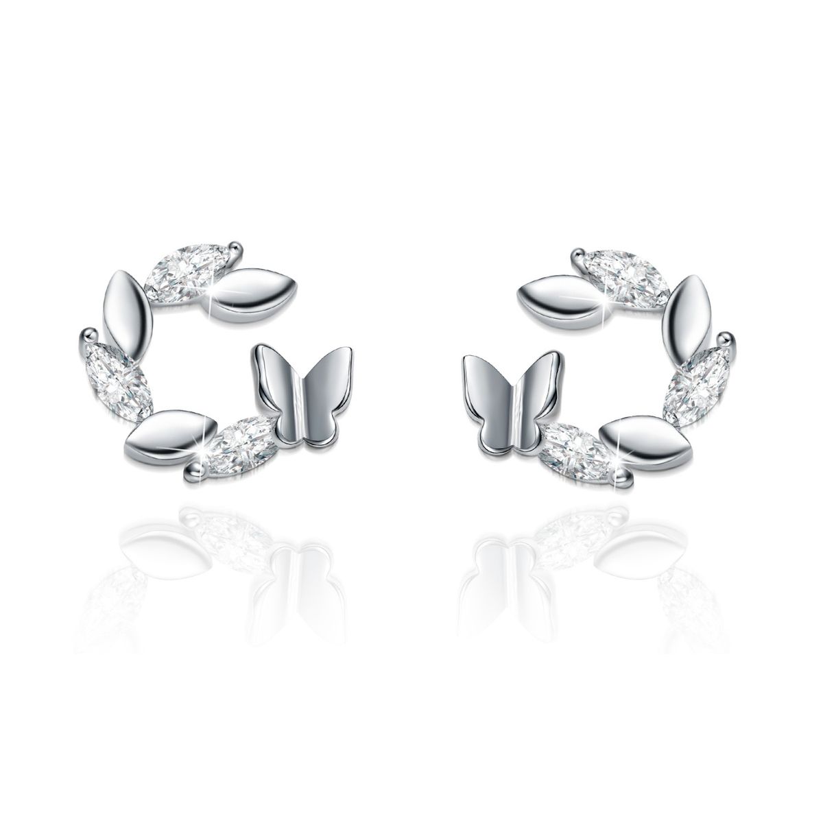 VANITE - Aros Mujer Plata Italiana Butterfly