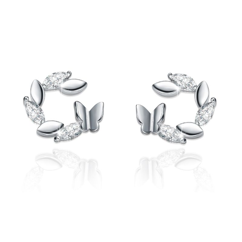 VANITE - Aros Mujer Plata Italiana Butterfly