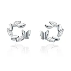 VANITE - Aros Mujer Plata Italiana Butterfly