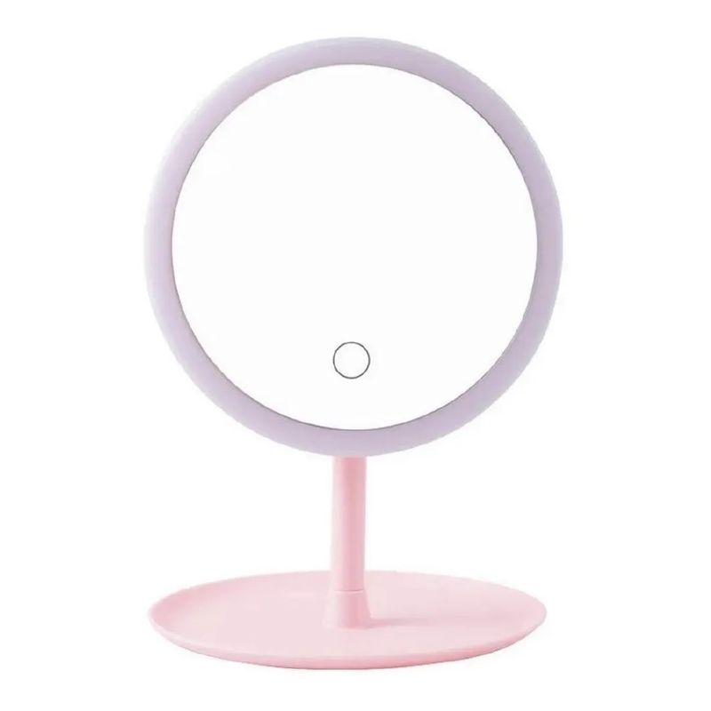 GENERICO - Espejo Para Maquillaje Plegable Luz Led Redondo Touch