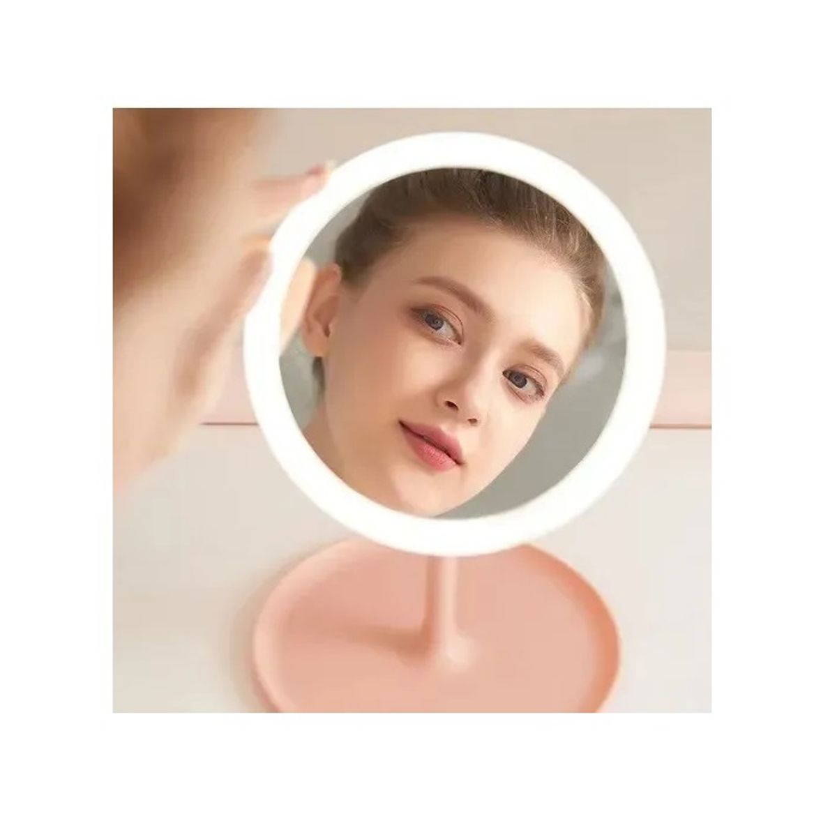 GENERICO - Espejo Para Maquillaje Plegable Luz Led Redondo Touch