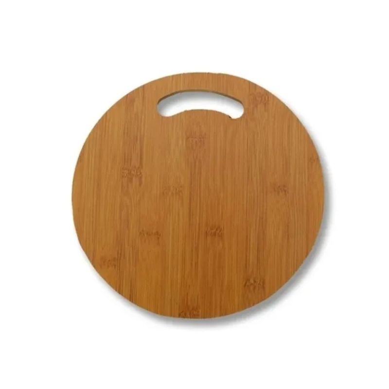 GENERICO - Tabla Picar Y Cortar Carne Verduras De Madera Circular 30 Cm