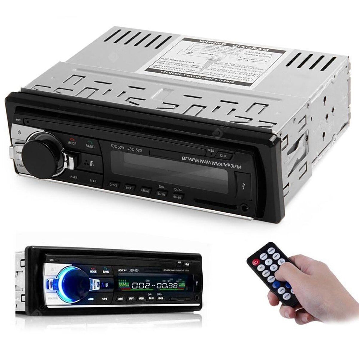 GENERICO - Radio Para Auto MP3 Bluetooth Estereo v20 fm