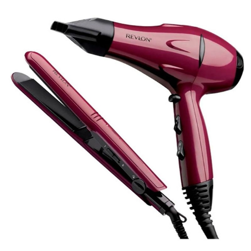 REVLON - SET SECADOR Y ALISADOR DE PELO CONTROL DE FRIZZ REVLON
