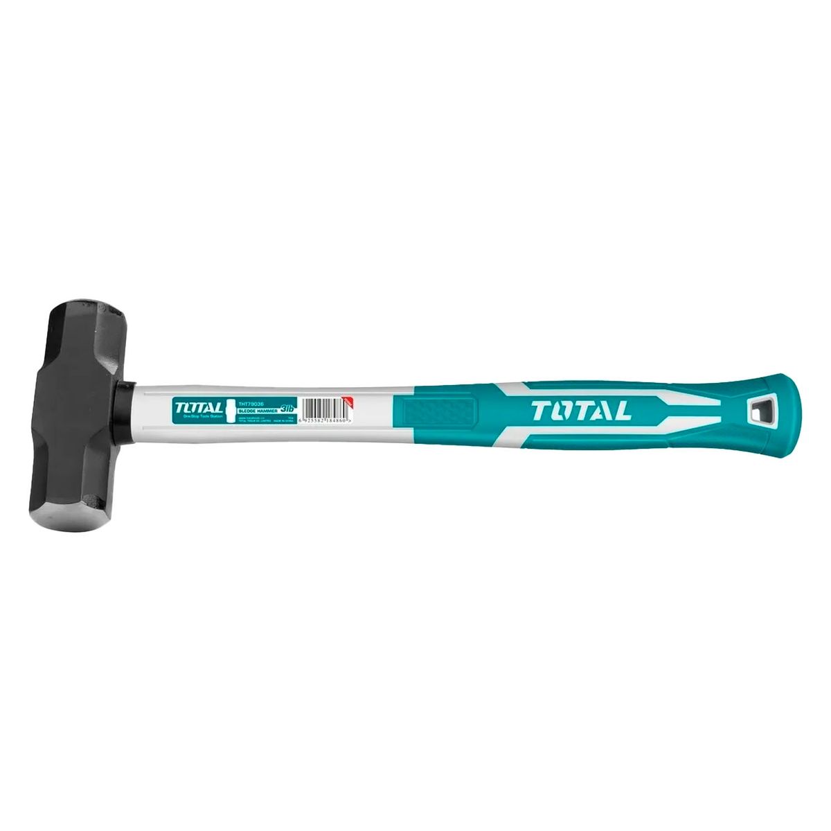 TOTAL TOOLS - Combo Martillo Mazo 3Lbs Mango Fibra de vidrio Total