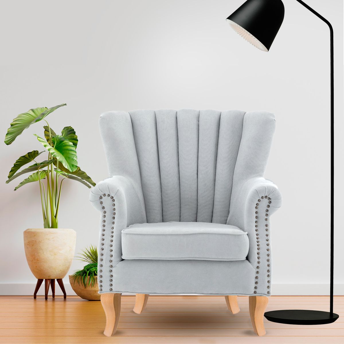 NOVAHUS - Poltrona de Lino Gris
