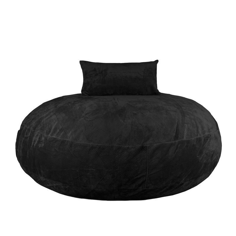 RELAN - Sillón Pouf / Puff Para Piso Color Negro Relan