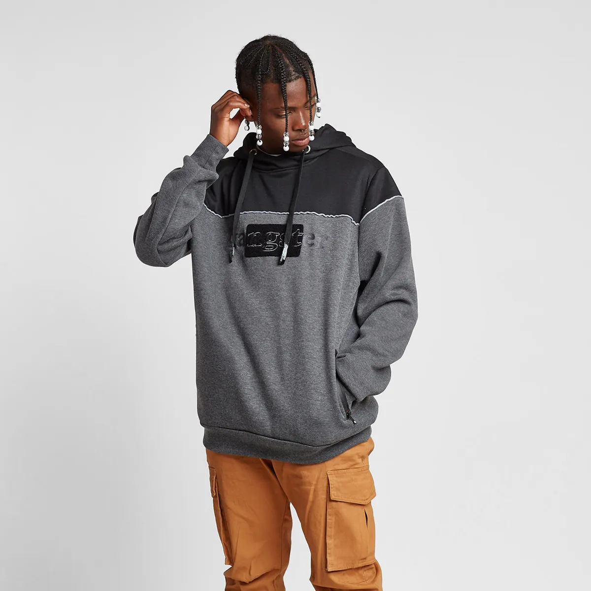 GANGSTER - Poleron Hoodie Plush Grafito Gangster