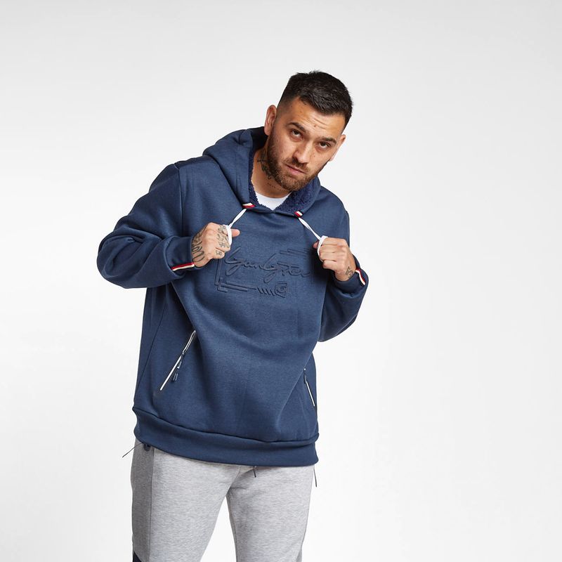 GANGSTER - Poleron Hoodie Smooth Azul Marino Gangster