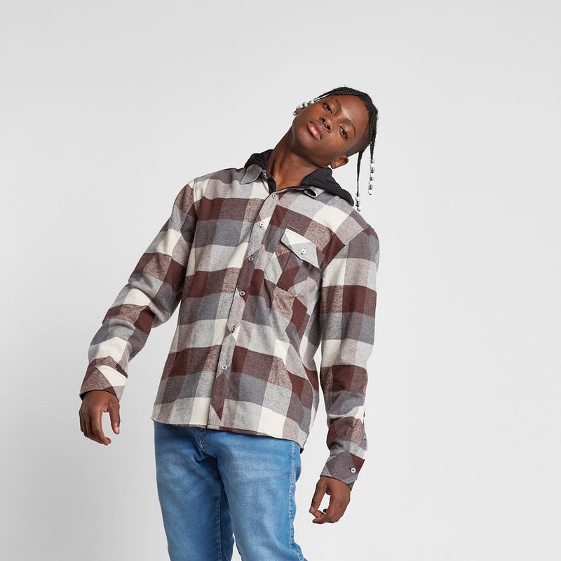 GANGSTER - Camisa Lumberjack Vino Gangster
