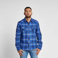 GANGSTER - Camisa Lumberjack Azul