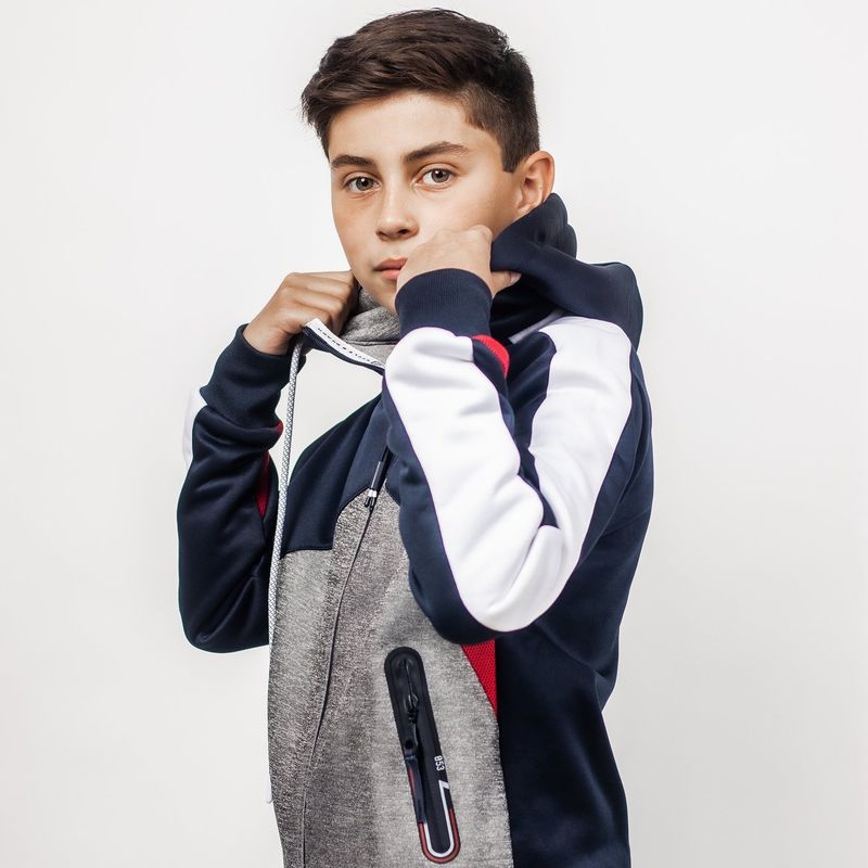 GANGSTER - Niño Poleron Active Hoodie Ring Azul Gangster