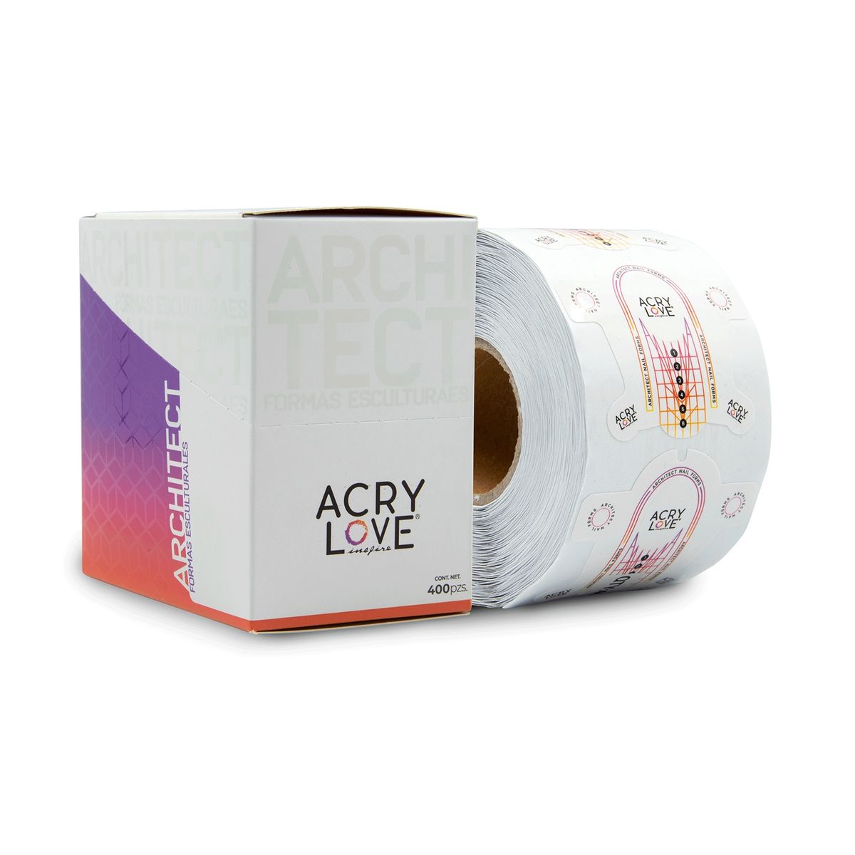 GENERICO - Moldes Adhesivos Para Esculpir Uñas 400pcs Acry Love