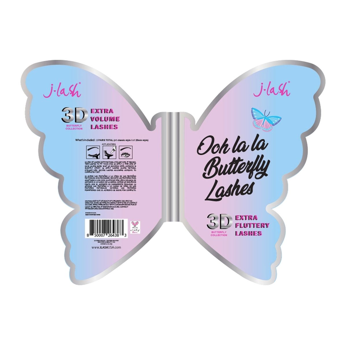 GENERICO - Set de Pestañas Ooh La La Butterfly Lashes 3D J-Lash