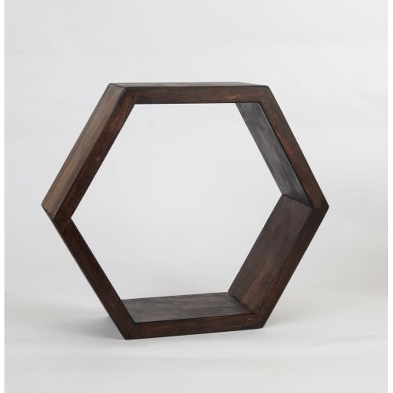 DECOAYUNTEMUCO - REPISA HEXAGONAL MARCA  DECOAYUNTEMUCO COLOR CHOCOLATE  MODELO MAILEN